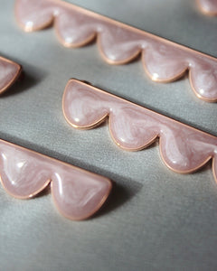 Limited Edition: Scallop Hem Long Brooch in Rosé