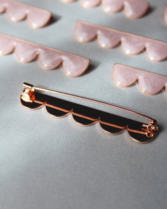 Limited Edition: Scallop Hem Long Brooch in Rosé